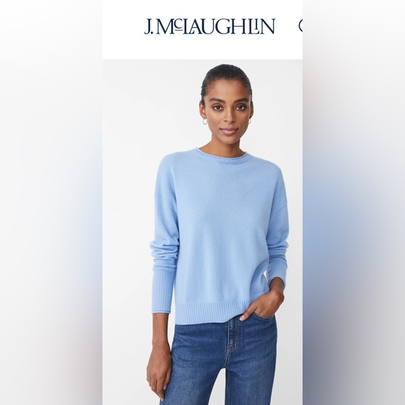 J. McLaughlin Soft Blue Crew Neck Sweater - Picture 1 of 5